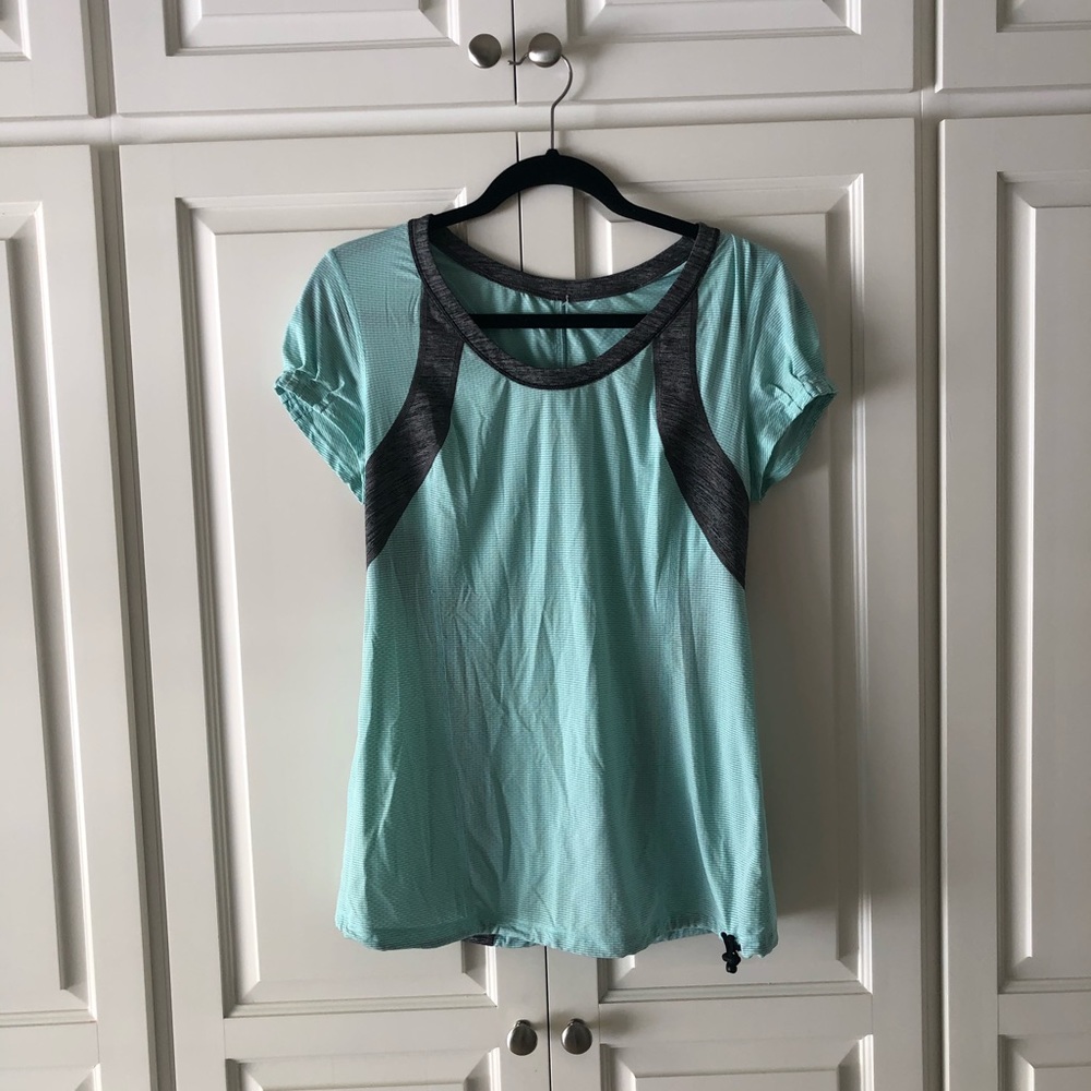 Teal lulu lemon workout shirt